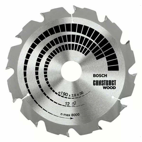 Pilový kotouč Construct Wood 190 x 30 x 2,6 mm, 12 Bosch