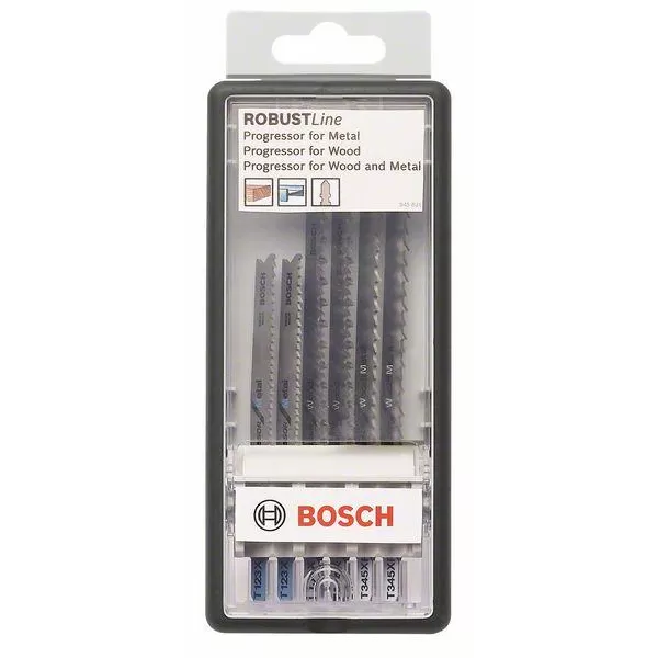 6dílná sada pilových plátků Robust Line Progressor, se stopkou T T 123 X; T 234 X; T 345 XF Bosch
