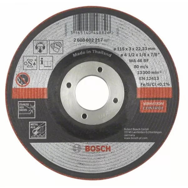 Polopružný hrubovací kotouč WA 46 BF, 115 mm, 22,23 mm, 3,0 mm Bosch