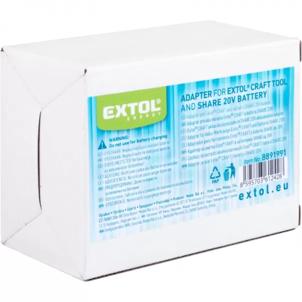 Adapter pro EXTOL CRAFT 20V (Makita) stroj a SHARE20V baterii Extol Energy 8891991