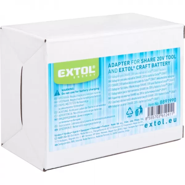 Adaptér pro SHARE20V stroj a EXTOL CRAFT 20V (Makita) baterii Extol Energy 8891990