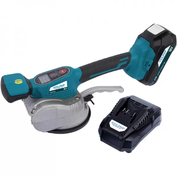 Aku vibrační přísavka 18V/2,0 Ah + box XTline XT102715-1B2B
