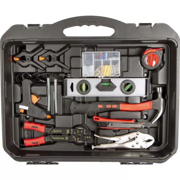 Sada nářadí v plastovém kufru s Gola sadou 1/2" a 1/4" 187 ks AHProfi AH187015