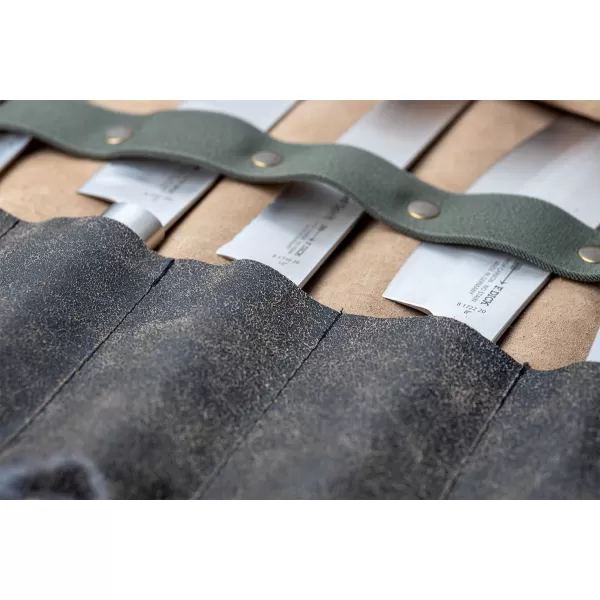 Kožené rolovací pouzdro na nože FEUERMEISTER ANTIK antracit