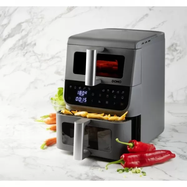 Vertikální dvojitá horkovzdušná fritéza 3,5+6,5 l - DOMO DO550FR