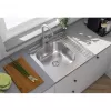 Baterie dřezová/umyvadlová KATE, stojánková, saténová MUSA 831000