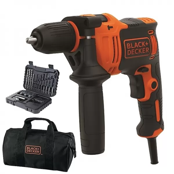 Příklepová vrtačka + 32 ks příslušenství Black&Decker BEH710SA32