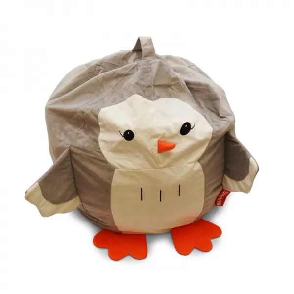 Skladovací vak tučňák Tuky, bílá/šedá BeanBag