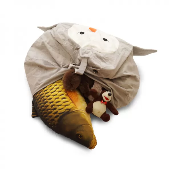 Skladovací vak tučňák Tuky, bílá/šedá BeanBag