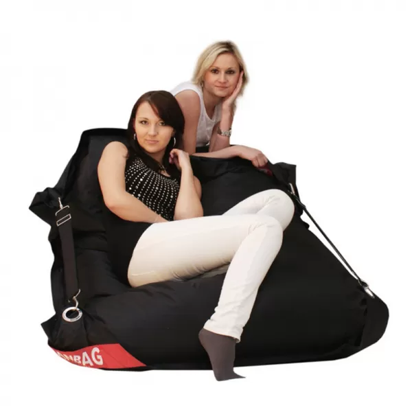 Sedací pytel 189x140 comfort s popruhy black BeanBag