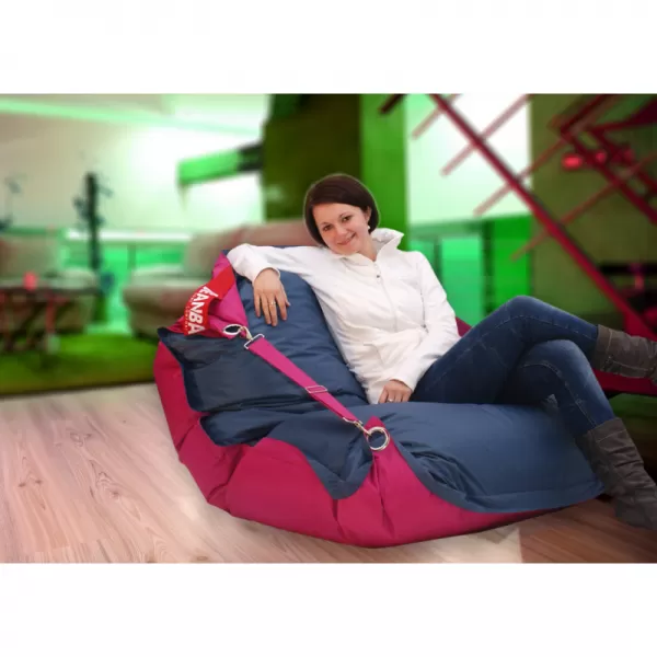 Sedací pytel 189x140 duo pink - jeans BeanBag