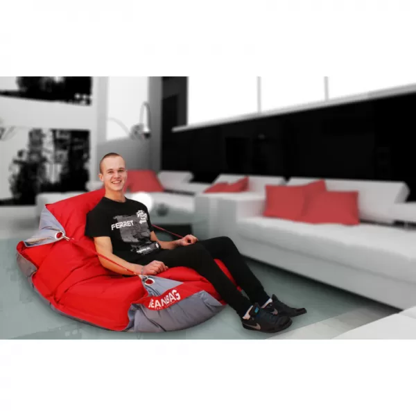 Sedací vak 189x140 duo scarlet rose - gray BeanBag