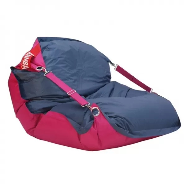 Sedací pytel 189x140 duo pink - jeans BeanBag