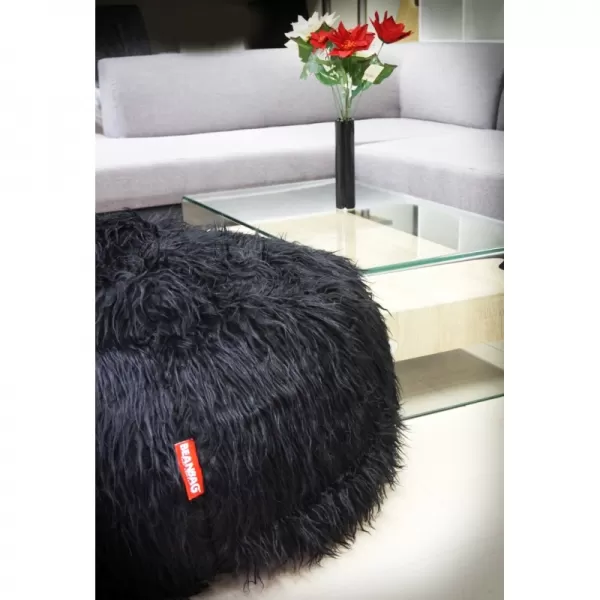 Sedací vak Shaggy Black BeanBag