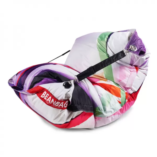 Designový sedací vak 189x140 grafic 2 s popruhy BeanBag