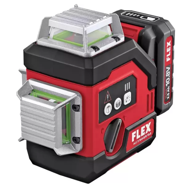 Aku křížový laser 10,8V/2,5 Ah ALC 3/360-G/R 10.8 Set Flex 500739