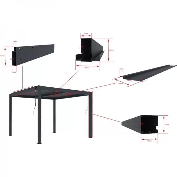 Bioklimatická pergola 3x3 m G21 Austin