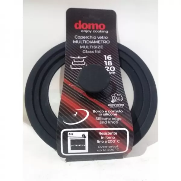 Skleněná poklice univerzální 16-20cm DOMO D00WS1620