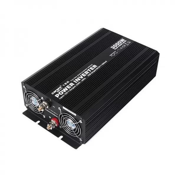 Napěťový měnič Carspa CAR3KU-24 24V/230V + USB 3000W, modifikovaná sinus