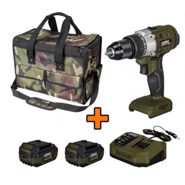 Aku vrtací šroubovák 20V 2x 4,0 Ah CSV 13-2 + brašna CTP 50 Narex Camouflage 65406722