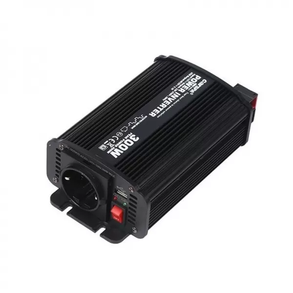 Napěťový měnič Carspa CAR300U-12 12V/230V+USB 300W, modifikovaná sinus