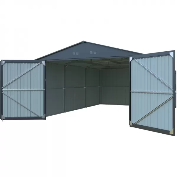Kovová garáž 3,8x6 m se sedlovou střechou Antracit Riwall RMCG 20x13 Anthracite