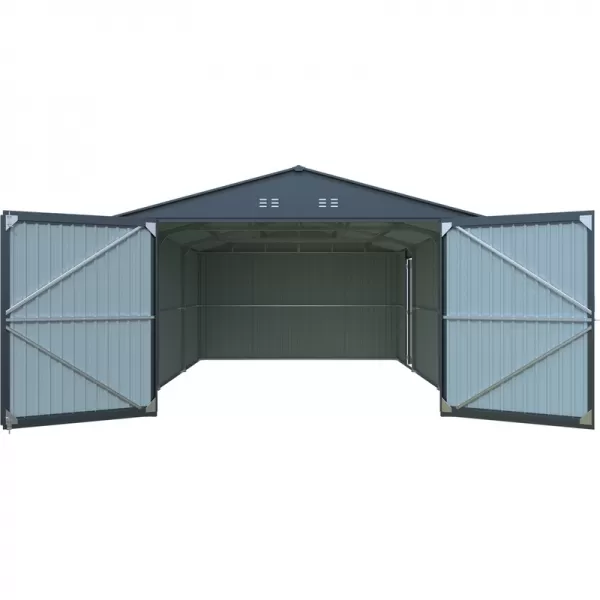 Kovová garáž 3,8x6 m se sedlovou střechou Antracit Riwall RMCG 20x13 Anthracite