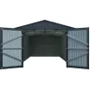 Kovová garáž 3x6 m se sedlovou střechou Antracit Riwall RMCG 20x10 Anthracite