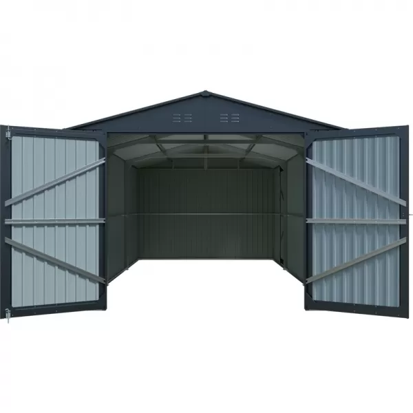 Kovová garáž 3x6 m se sedlovou střechou Antracit Riwall RMCG 20x10 Anthracite