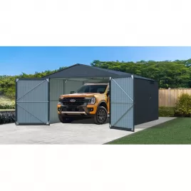 Kovová garáž 3,8x6 m se sedlovou střechou Antracit Riwall RMCG 20x13 Anthracite