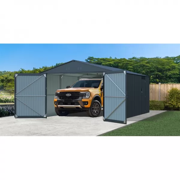 Kovová garáž 3,8x6 m se sedlovou střechou Antracit Riwall RMCG 20x13 Anthracite