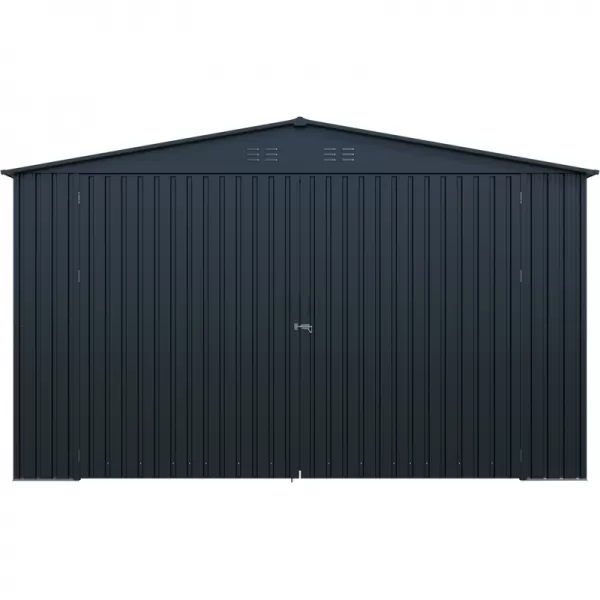 Kovová garáž 3,8x6 m se sedlovou střechou Antracit Riwall RMCG 20x13 Anthracite