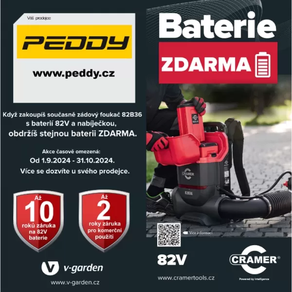 Aku zádový foukač bez aku 82V CRAMER 82B36 - AKCE