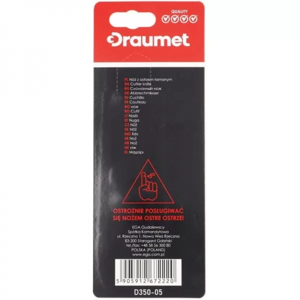 Nůž odlamovací 18mm, bezpečnostní DRAUMET D350-06