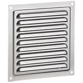 Hliníková větrací mřížka bez příruby se síťkou a pevnou žaluzií 125x125 mm DALAP 85115