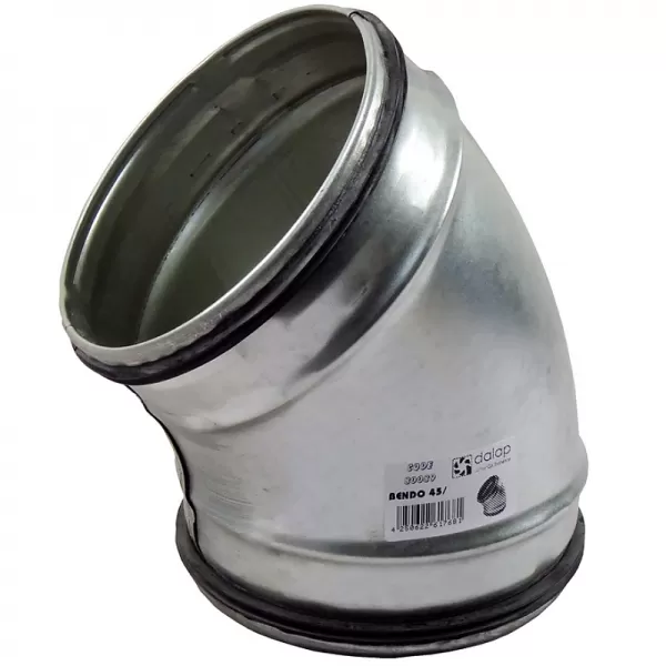 Koleno pozinkované 45° s těsnící gumou, průměr 315 mm DALAP BEND-O 45/315