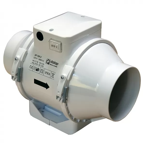 Výkonný plastový potrubní ventilátor 146mm DALAP AP 150