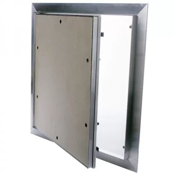 Revizní hliníková dvířka do sádrokartonu, prachotěsná, bílá deska, 400 x 400 mm DALAP RDD 400x400