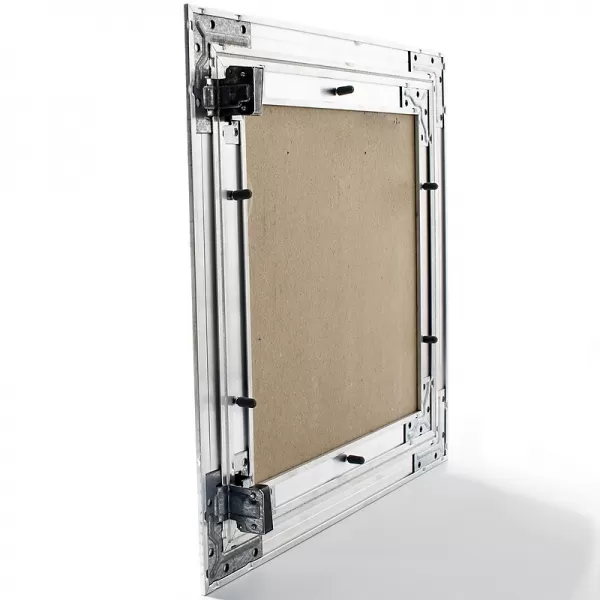 Revizní hliníková dvířka do sádrokartonu, prachotěsná, bílá deska, 400 x 400 mm DALAP RDD 400x400