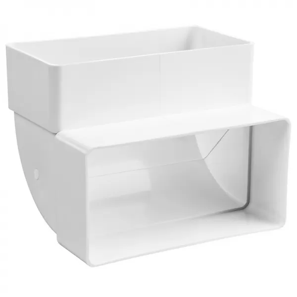 Koleno vertikální, hranaté 90° 220 x 90 mm DALAP 960