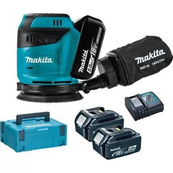 Aku excentrická bruska Li-ion 18V/5,0Ah Makita DBO180RTJ