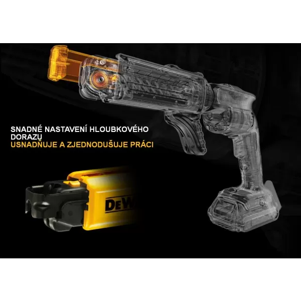 Aku bezuhlíkový šroubovák na sádrokarton XR Li-Ion 18V bez baterie DeWALT DCF620NT