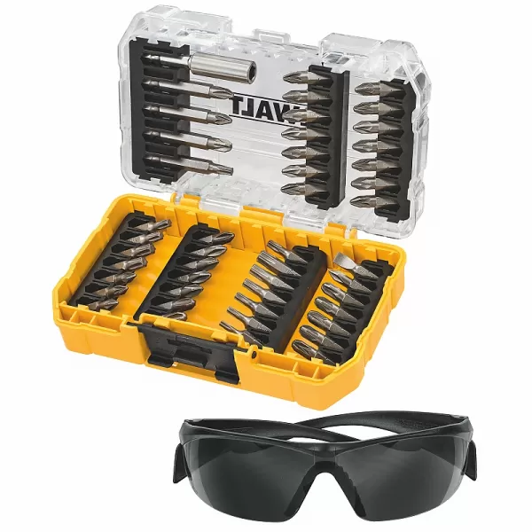 47dílná sada bitů a pracovních brýlí DeWALT DT70703