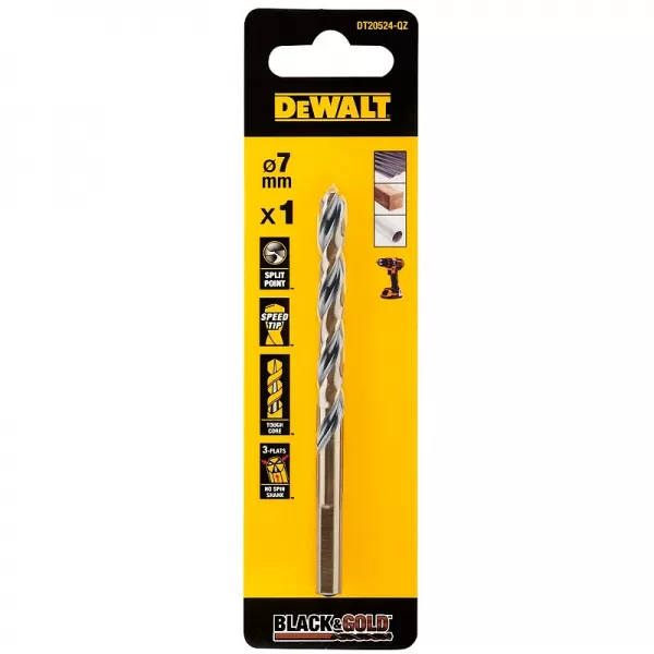 Vrták do kovu 7 mm HSS-G Black&Gold DeWALT DT20524