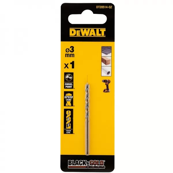 Vrták do kovu 3 mm HSS-G Black&Gold DeWALT DT20514