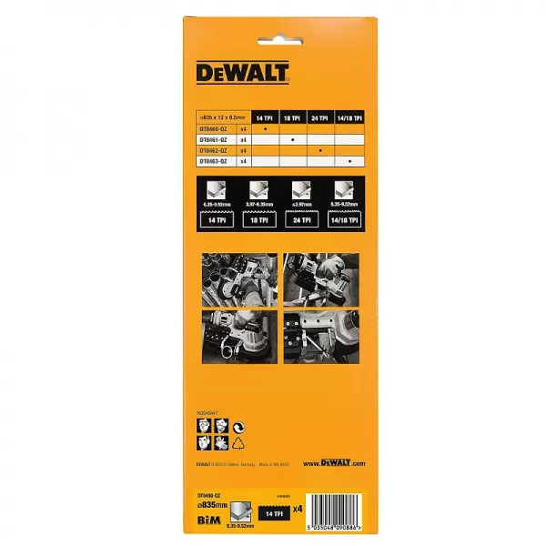 Bimetalový pilový pás 14 TPI pro DCS371 (4ks) DeWALT DT8460