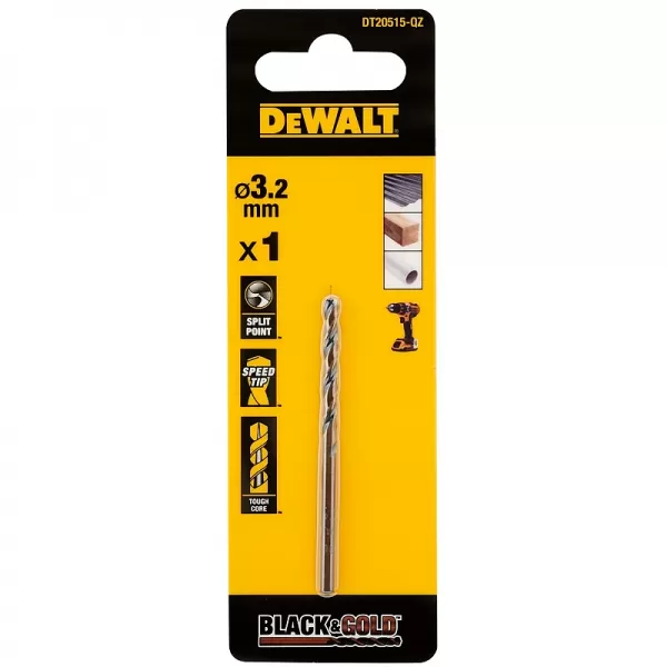 Vrták do kovu 3,2 mm HSS-G Black&Gold DeWALT DT20515