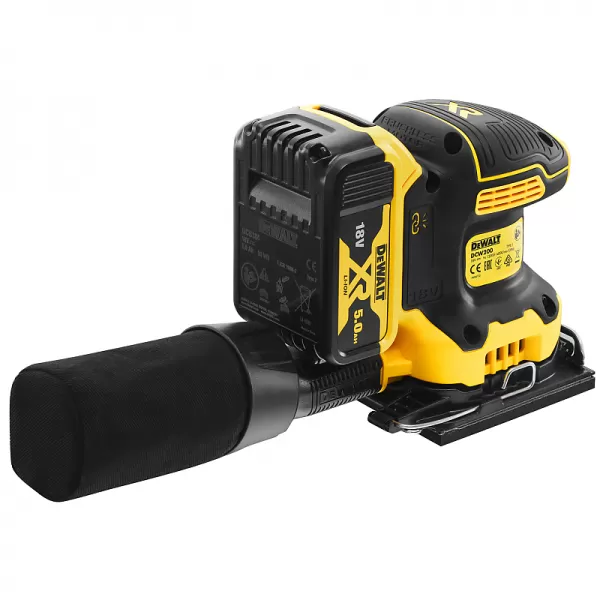 Aku vibrační bruska 18V 2x5,0Ah DeWALT DCW200P2
