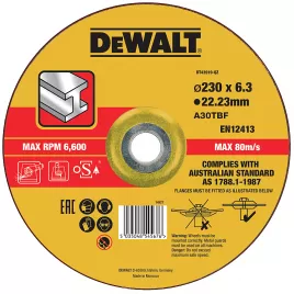 Brusný kotouč 230 x 6,0mm, typ 27 DeWALT DT43919