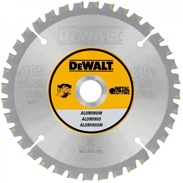 Pilový kotouč na hliník 165x20mm, 36 zubů pro aku pily DeWALT DT1911